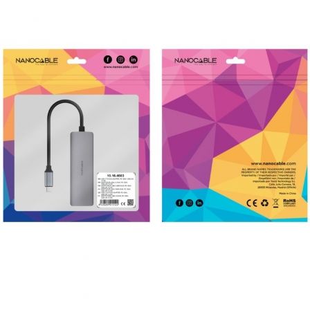 Nanocable Adaptador USB-C 3.1 a RJ45 con PD 100W, Gris Nanocable Adaptador USB-C 3.1 a RJ45 con PD 100W, Gris